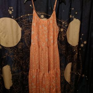 Peach Tiered Flowy Maxi Dress